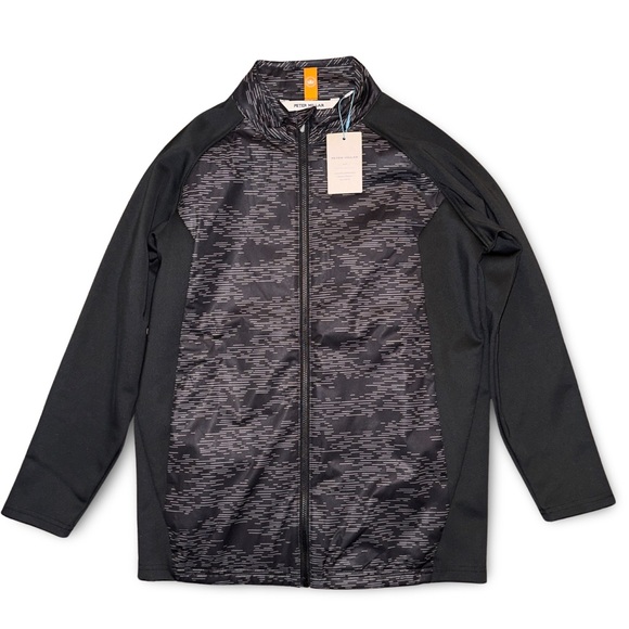 Peter Millar Youth Collection Merge Elite Hybrid Full Zip Gold Jacket in Black - Picture 6 of 12